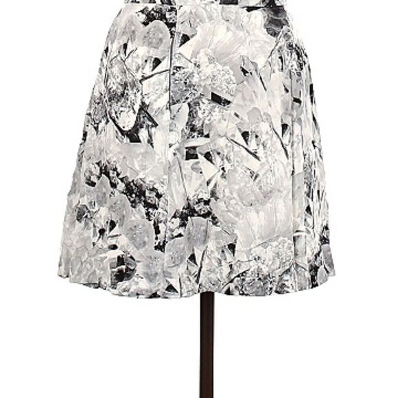 Cacharel Mini Pleat Silk Skirt Geometric Paint Artsy Career Wear ContemporarySz6 - Picture 2 of 12